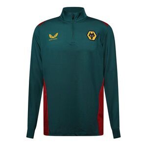 Castore Mens Wolverhampton Wanderers FC Quarter Zip Training Track Top / Red